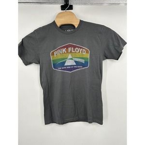 Pink Floyd Mens‎ Shirt Size M Gray The Dark Side of the Moon Graphic Print Rock